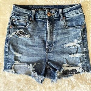 American Eagle Outfitters Curvy Hi-Rise Denim Shortie Shorts Size 6